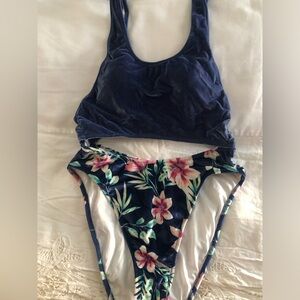 Victoria's Secret PINK Multicolor Velvet Floral Swim Top
